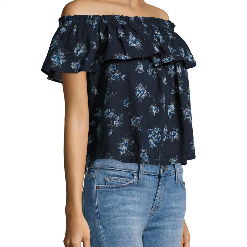 Current/Elliot The Ruffle Off the Shoulder Top - Picture 3 of 5